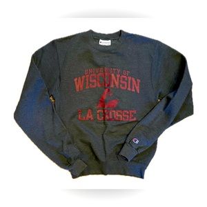 UW La Crosse Champion XS grey Crewneck sweatshirt